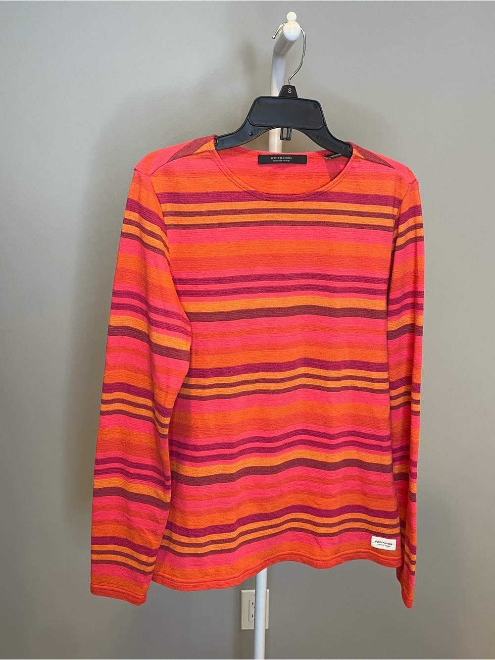Scotch & Soda Bright Pink, Orange & Purple Striped Sweater